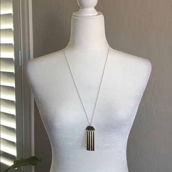 Mixed Metal Pendant Necklace - Picture 2 of 7